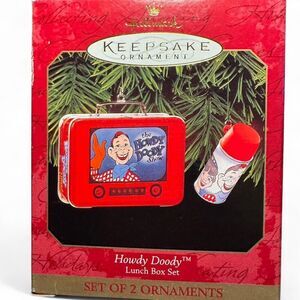 Hallmark Keepsake 1999 Howdy Doody Lunch Box Set Ornament TV Show Retro Tin Box